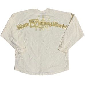 Walt Disney World Spirit Jersey Gold Pixie Dust Glitter Sparkle Castle Shirt XL